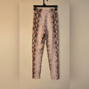 Fashion Nova Women's Brown Snake Pattern Leggings Size Small NWT